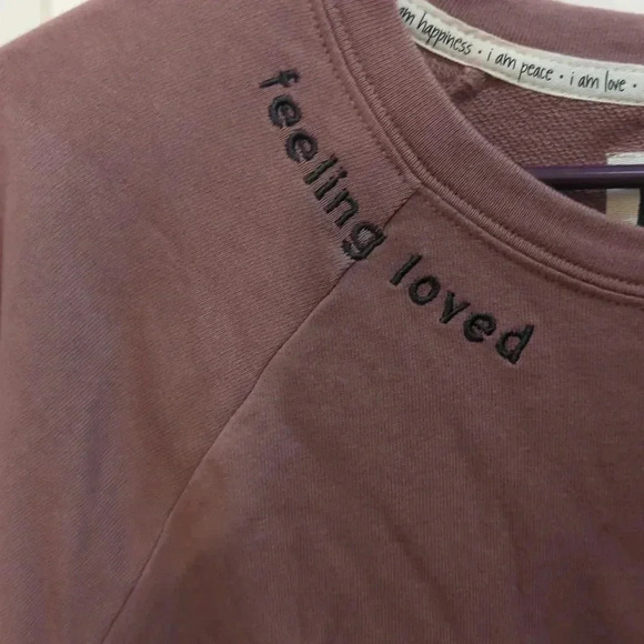 Peace Love World French Terry Pullover Sweatshirt Wistful Mauve - Picture 4 of 10